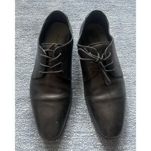 Aldo Men's Black Cap Toe Oxford Dress Shoes‎ – Size 10.5 US / 43.5 EU